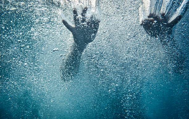 Underwater shot of a woman swimming