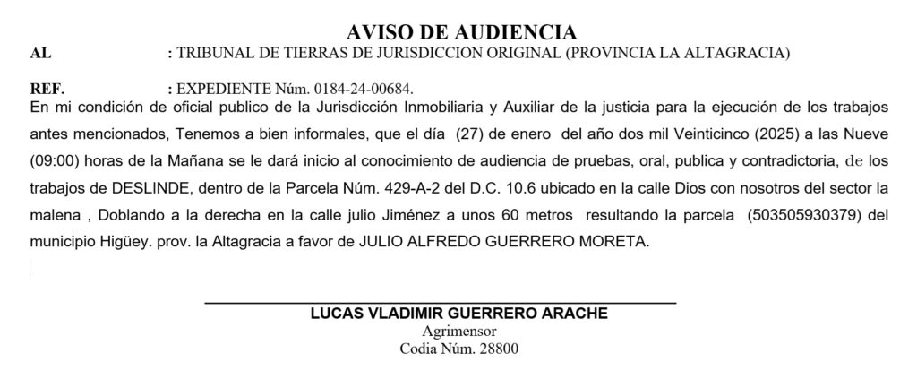 Audiencia Julio