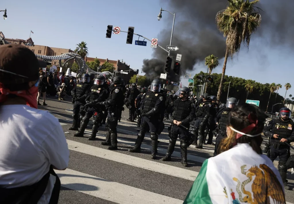 Los-angeles-esta-fuertemente-custodiado-para-evitar-las-protestas-por-redadas-migratorias.-Fuente-externa