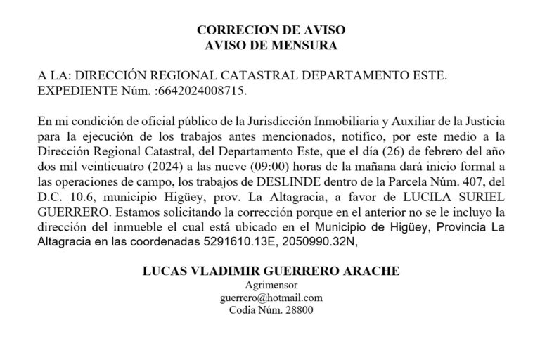 aviso lucas 12064