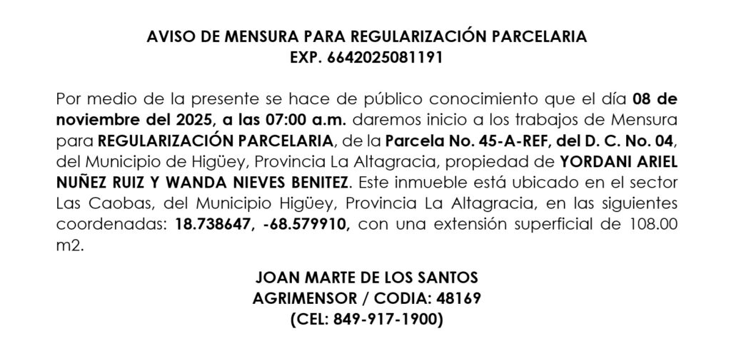 aviso joan yordany 28 oct