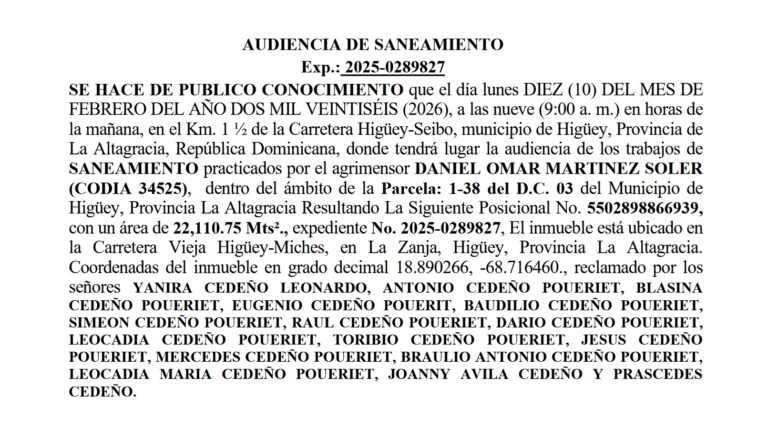 Audiencia de Saneamiento 15 ene