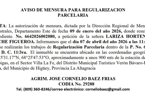 Aviso Cornelio - Lariza