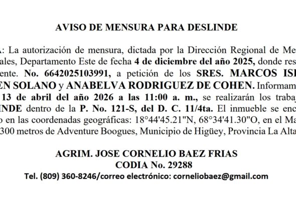 Aviso Cornelio - Marcos