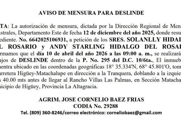 Aviso Cornelio Solanlly