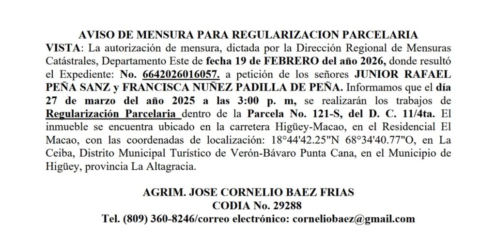 Aviso cornelio junior