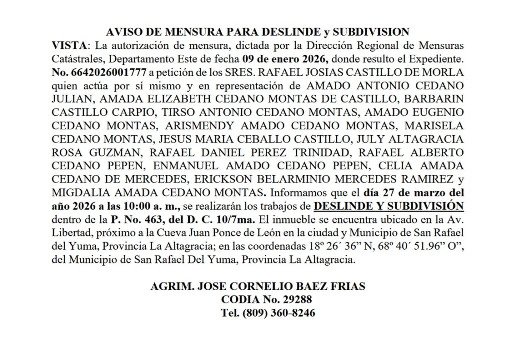 Aviso cornelio rafael