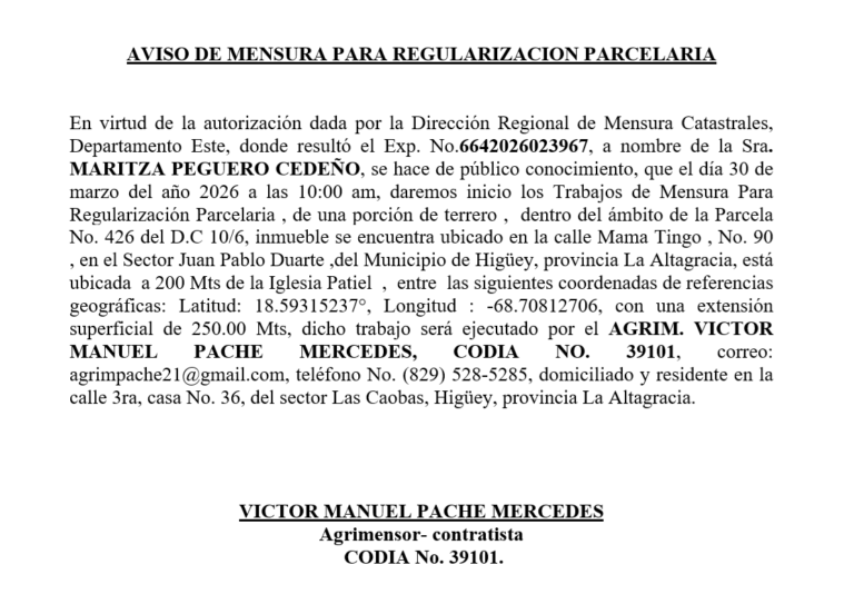 Aviso victor maritza