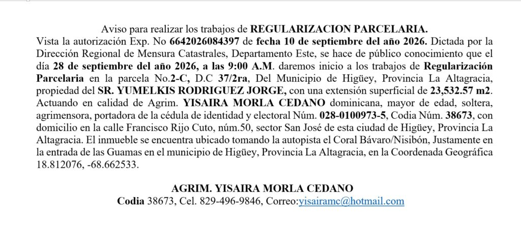 aviso yisaira-yumelkis 16sep