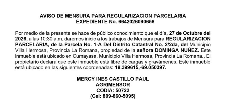 aviso mercy-dominga 13oct